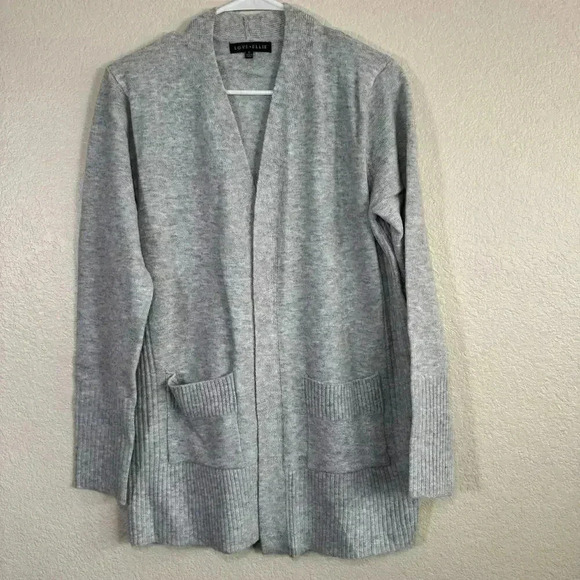 Love Ellie Open Cardigan Double Pockets Gray NWT Women Size Medium - Picture 1 of 6